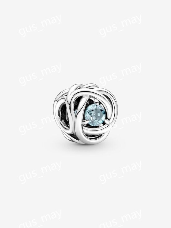 Pandora Pandora March Sea Aqua Blue Eternity Circle Charm  Pandora March Sea Aqua Blue Eternity Circle Charm